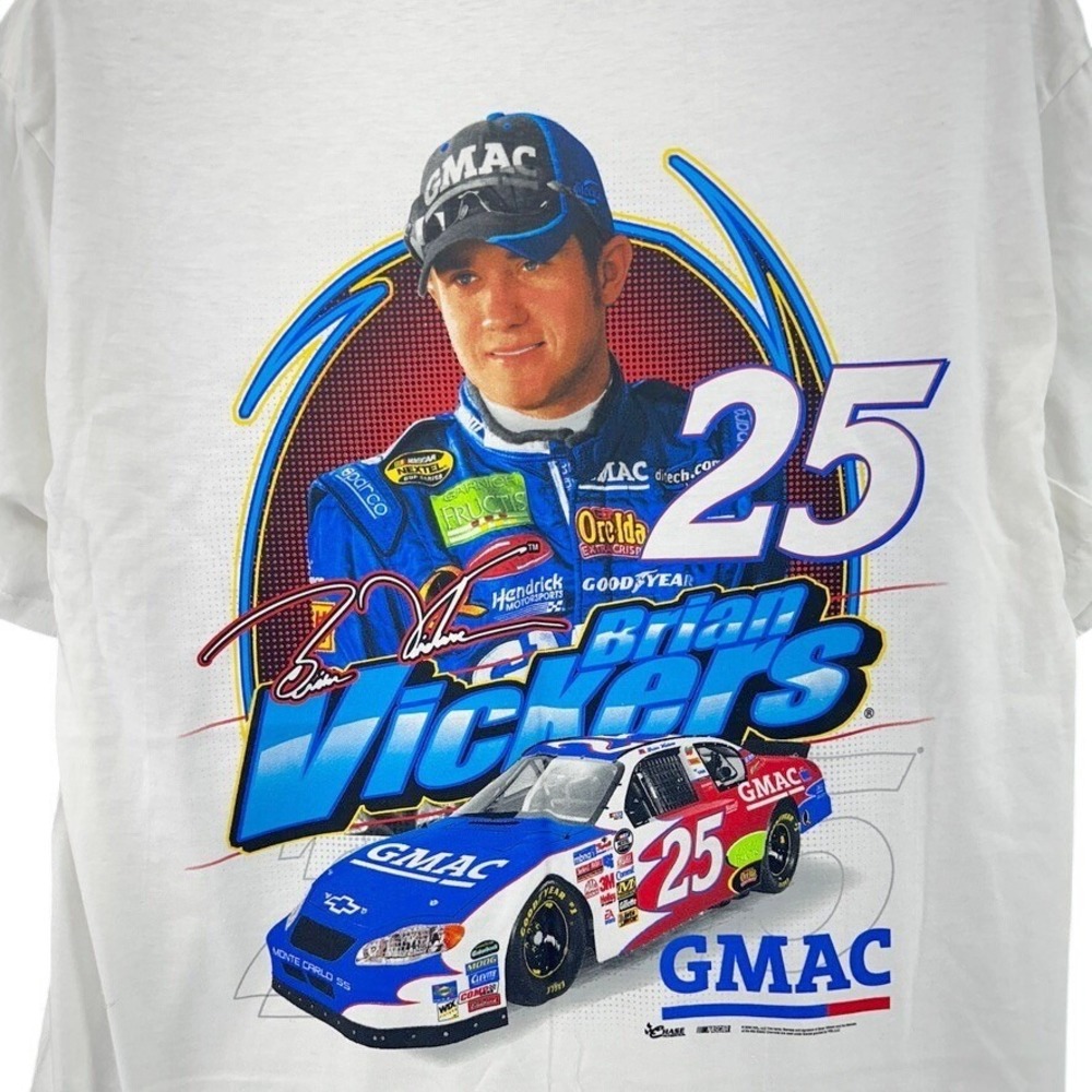 VTG Chase Authentics SIGNED Brian Vickers 25 GMAC NASCAR Tee SZ L NWOT Licensed
